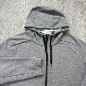 Nike DRI-FIT Hoodie Men L Gray Full Zip Performance Training Jacket Rayon